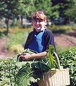 Chef Ruth Carter in Eastside's garden